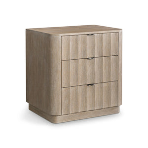 Bernhardt Bernhardt Loggia Nightstand With Fluted Drawers, Wire-Brushed Oak Aria Finish & Usb Charging Ports 345231