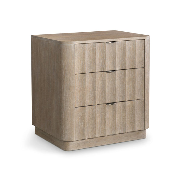 Bernhardt Bernhardt Loggia Nightstand With Fluted Drawers, Wire-Brushed Oak Aria Finish & Usb Charging Ports 345231