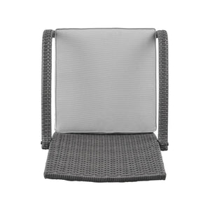 English Elm Christopher Knight Home® - CORDOBA PE Rattan 4-Pc Wicker Chat Set with Cushions, Iron Legs & Waterproof Fabric Comfort Grey 57458.00GRY