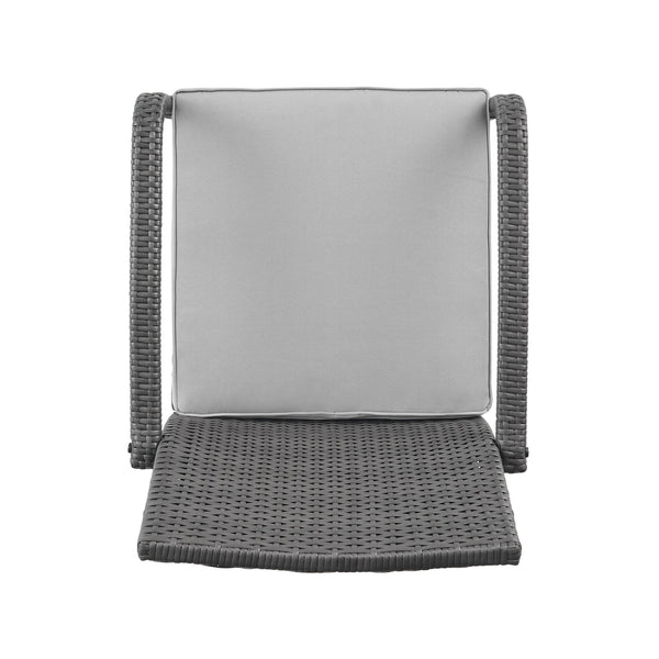 English Elm Christopher Knight Home® - CORDOBA PE Rattan 4-Pc Wicker Chat Set with Cushions, Iron Legs & Waterproof Fabric Comfort Grey 57458.00GRY