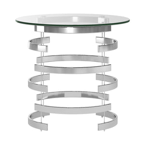 Homelegance By Top-Line Pierce Vortex Base End Table Silver Metal