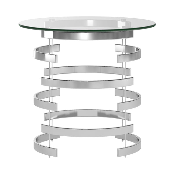 Homelegance By Top-Line Pierce Vortex Base End Table Silver Metal