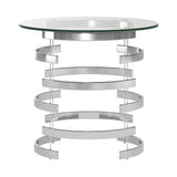 Homelegance By Top-Line Pierce Vortex Base End Table Silver Metal