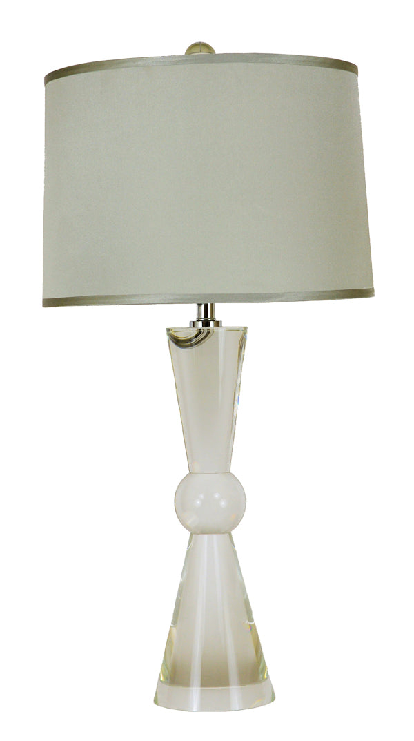 Zeugma Hy3013 Elegant Crystal Table Lamp With Silver Silk Shade - Unique Design, Perfect For Any Room Pure Crispy Crystal Color  Hy3013