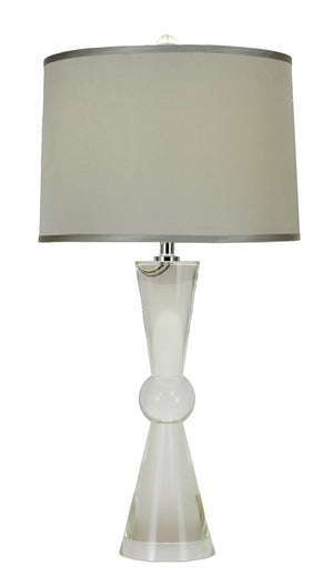 Zeugma Hy3013 Elegant Crystal Table Lamp With Silver Silk Shade - Unique Design, Perfect For Any Room Pure Crispy Crystal Color  Hy3013