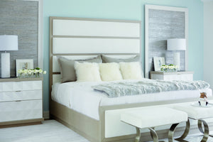 Bernhardt Bernhardt Axiom Nightstand With 3-D Inverted Pyramid Motif, Two-Tone Finish & Three Drawers 381236