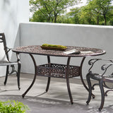 Christopher Knight Home® - Noble House - Tucson Shiny Copper Cast Aluminum Dining Table