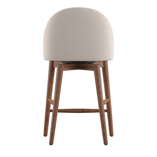 Homelegance By Top-Line Montague Mid-Century Wood Swivel Counter Height Stools (Set of 2) Beige Rubberwood