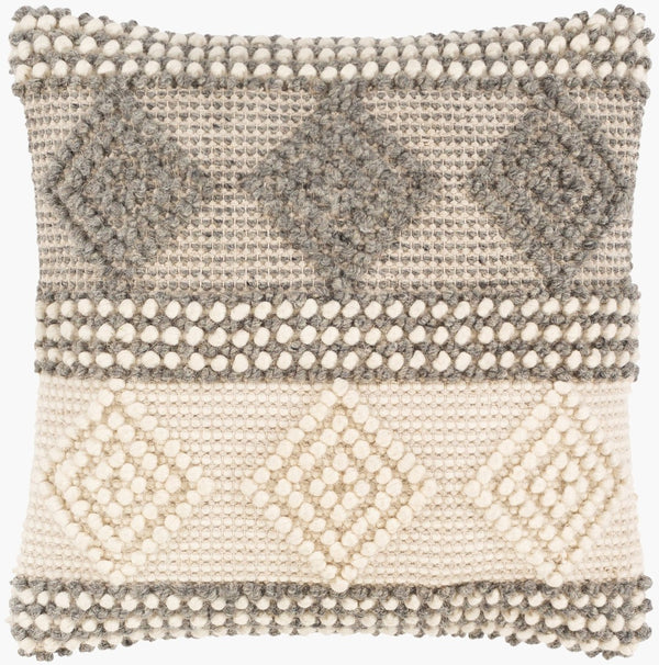 Livabliss Hygge Handcrafted Wool Cotton Accent Pillow Farmhouse Cozy Artisan Sofa Throw HYG001-2020D