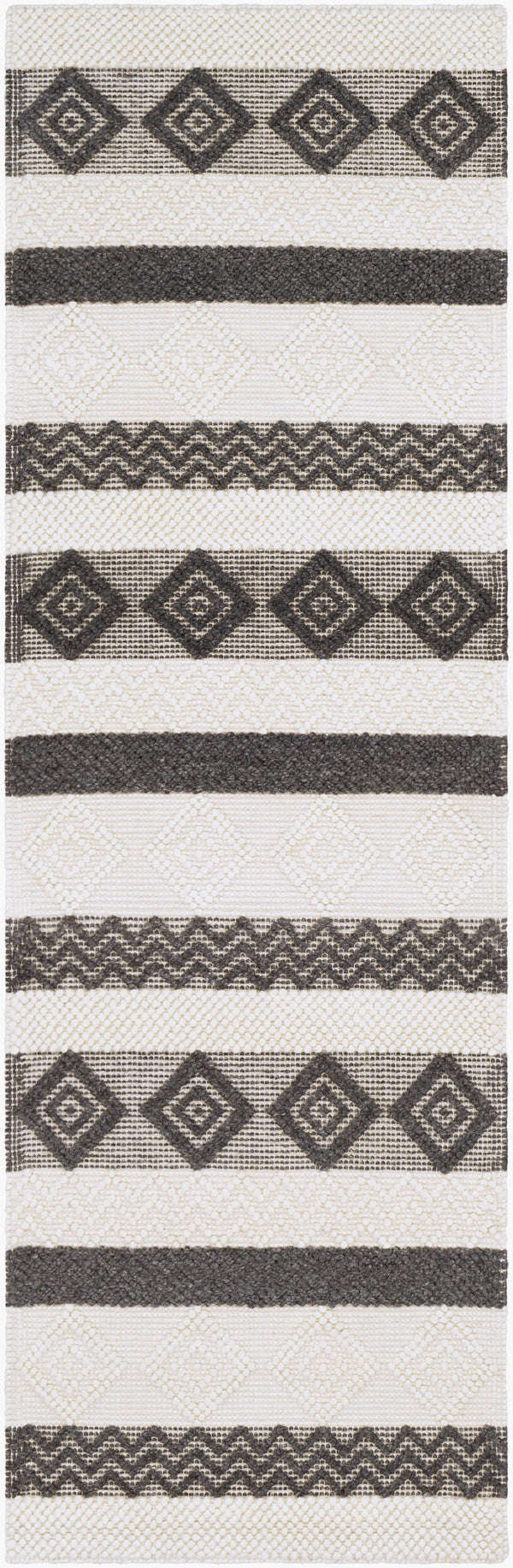 Surya Hygge 2' X 3' Hand-woven Rug - Cozy Cottage Style, Durable Polyester & Wool, Elegant Home Accent Black Wool,Polyester Hyg2301-268