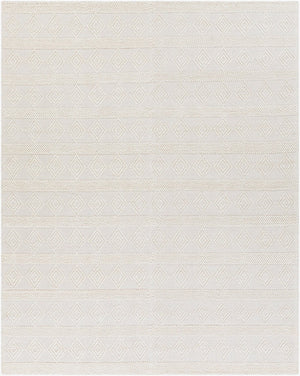 Livabliss Hygge Handwoven Wool Blend Area Rug with High Low Pile for Cottage Bedroom Entryway White 8' x 10' HYG2302-810