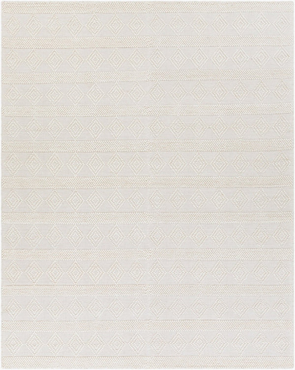Livabliss Hygge Handwoven Wool Blend Area Rug with High Low Pile for Cottage Bedroom Entryway White 8' x 10' HYG2302-810