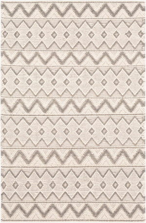 Livabliss Hygge Handwoven Wool Blend Area Rug with High Low Texture for Bohemian Interiors Cream, Gray 3' x 5' HYG2304-35