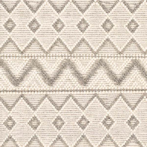 Livabliss Hygge Handwoven Wool Blend Area Rug with High Low Texture for Bohemian Interiors Cream, Gray 3' x 5' HYG2304-35