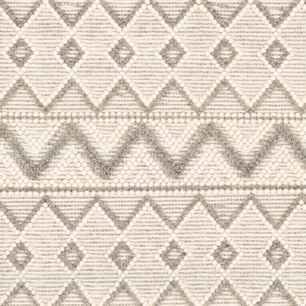 Livabliss Hygge Handwoven Wool Blend Area Rug with High Low Texture for Bohemian Interiors Cream, Gray 3' x 5' HYG2304-35