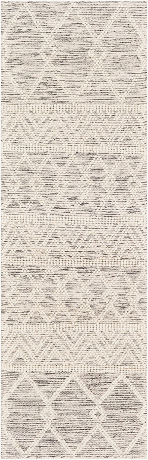 Livabliss Hygge Handwoven Wool Blend Flatweave Area Rug Bohemian Global Style for Large Living Rooms Charcoal, White 2'6" x 8' HYG2305-268