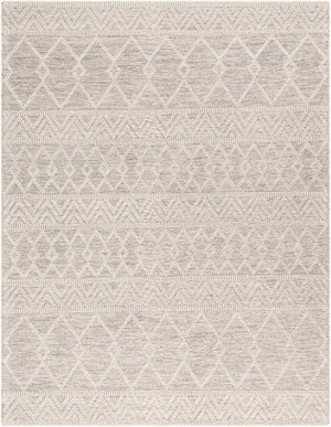Livabliss Hygge Handwoven Wool Blend Flatweave Area Rug Bohemian Global Style for Large Living Rooms Charcoal, White 8' x 10' HYG2305-810