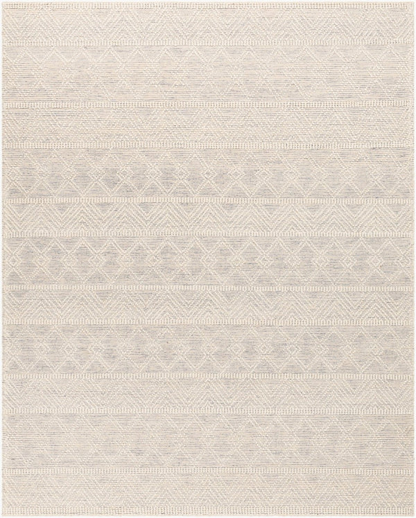 Livabliss Hygge Handwoven Wool Blend Area Rug with High Low Texture for Living and Dining Rooms Blue, White 8' x 10' HYG2306-810