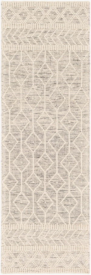 Livabliss Hygge Hand-woven Wool Blend Area Rug with High Low Pile for Living or Dining Rooms Black, White 2'6" x 8' HYG2307-268