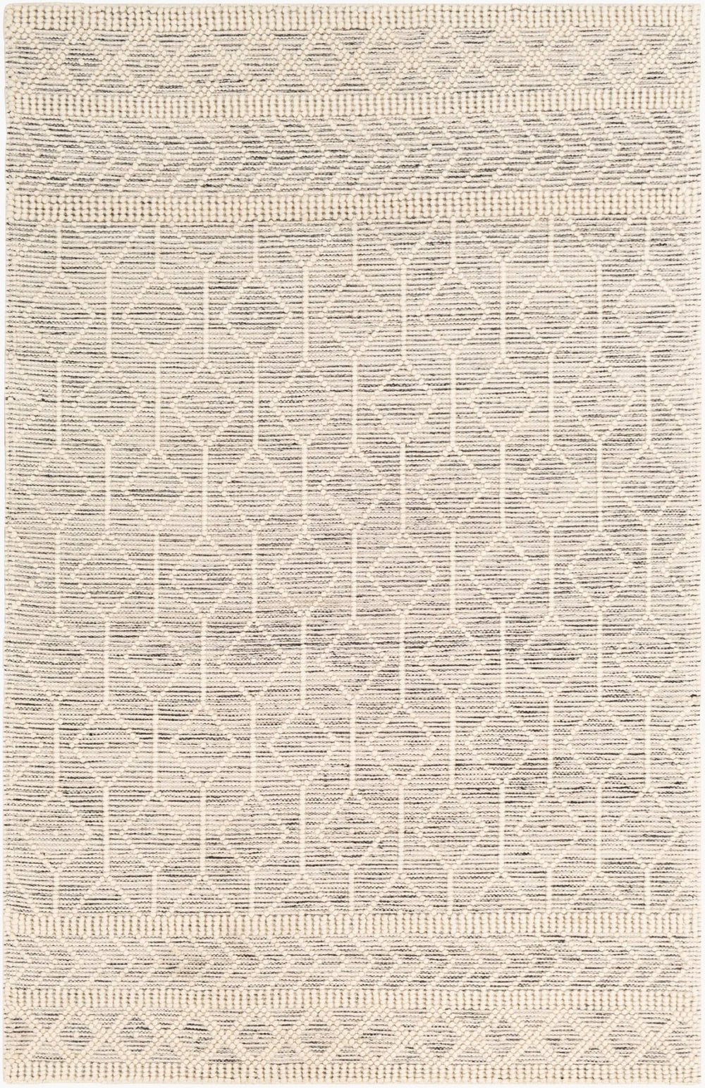 Livabliss Hygge Hand-woven Wool Blend Area Rug with High Low Pile for Living or Dining Rooms Black, White 12' x 15' HYG2307-1215