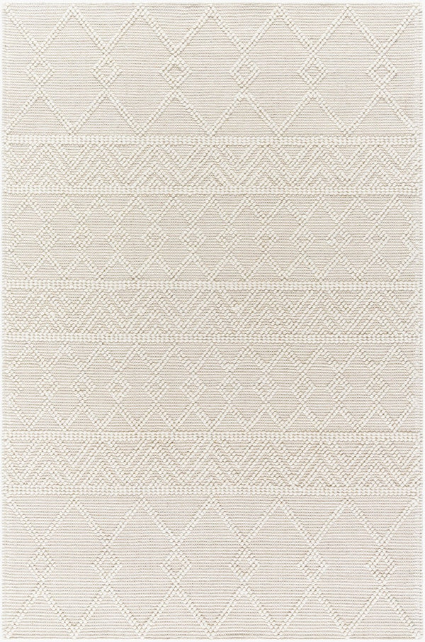 Livabliss Hygge Handwoven Wool Blend Flatweave Runner Rug for Entryways and Hallways Ivory, Pearl 9' x 12' HYG2308-912