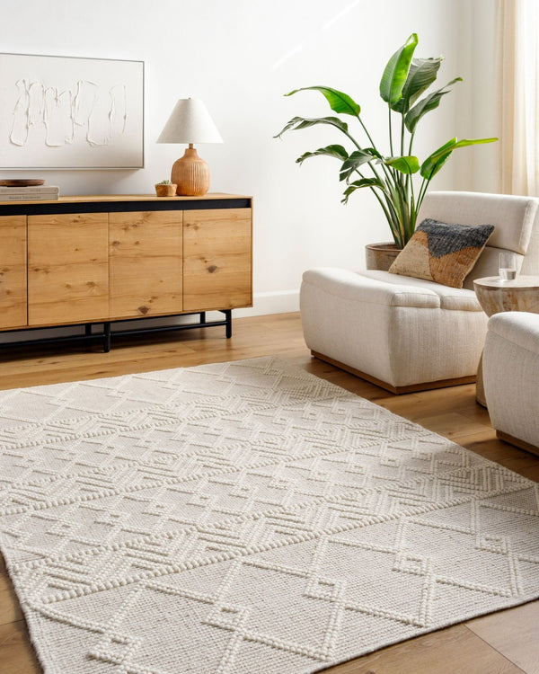 Livabliss Hygge Handwoven Wool Blend Flatweave Runner Rug for Entryways and Hallways Ivory, Pearl 2'6" x 8' HYG2308-268