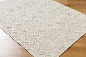 Livabliss Hygge Handwoven Wool Blend Flatweave Runner Rug for Entryways and Hallways Ivory, Pearl 9' x 12' HYG2308-912