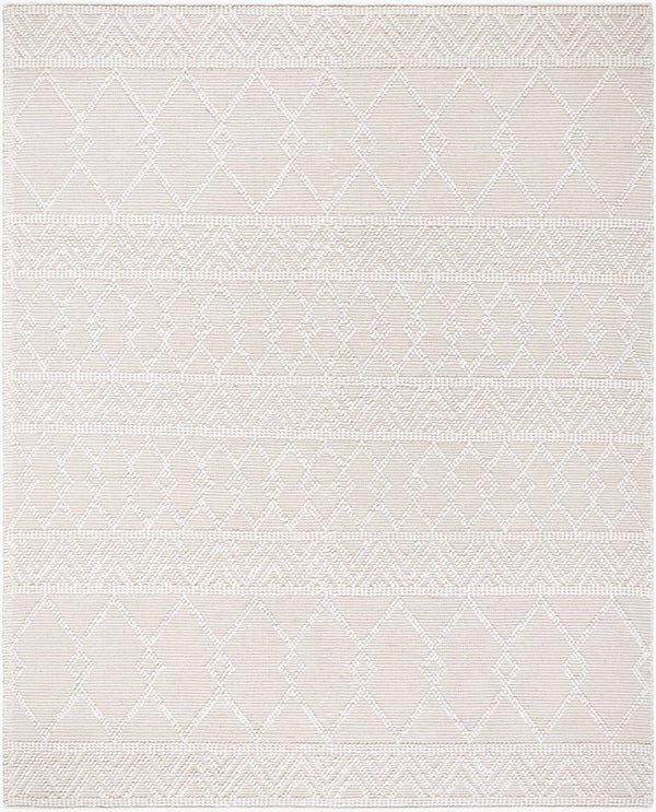 Livabliss Hygge Handwoven Wool Blend Flatweave Runner Rug for Entryways and Hallways Ivory, Pearl 8' x 10' HYG2308-810