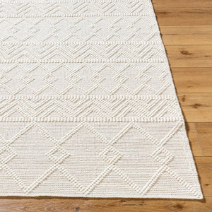 Livabliss Hygge Handwoven Wool Blend Flatweave Runner Rug for Entryways and Hallways Ivory, Pearl 9' x 12' HYG2308-912