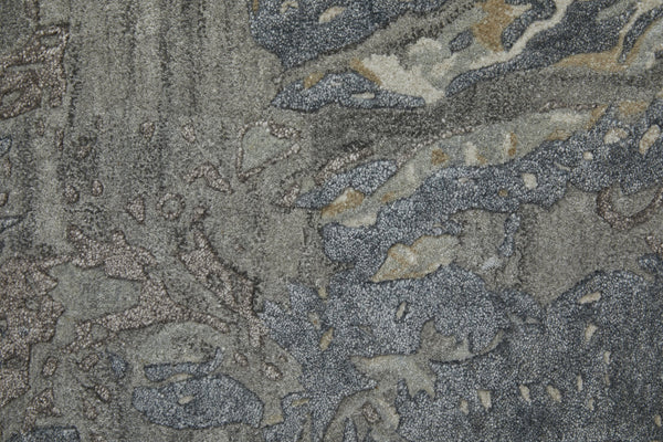 Feizy Rugs Zarah Modern Elegance Hand-tufted Viscose And Wool Rug, Abstract Watercolor Design For Your Home Blue,Taupe,Green Viscose,Wool Zrh8918fbluchle10