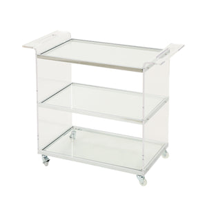 English Elm Bar Cart Acrylic Two Tier Rolling Shelf for Glam Minimalist Entertaining Spaces 62131.00