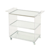 Christopher Knight Home® - Noble House - Yves Acrylic Bar Trolley with Glass Shelves, Clear