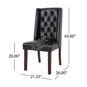 English Elm Dining Chair Set of Two Wingback Button Tufted High Back Birch Leg Upholstered 61539.00PUMDNT