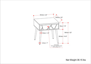 English Elm Jager Side Table – Handcrafted Mid-Century Accent With Natural Wood & Brass Details For Modern Spaces B136P158749