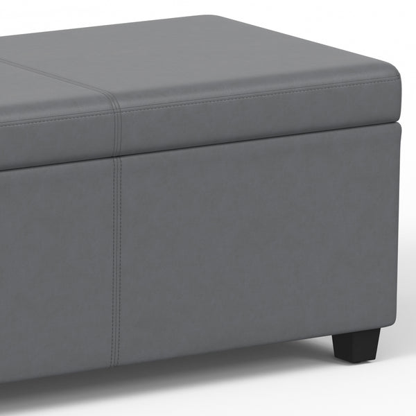 English Elm Avalon Extra Large Storage Ottoman Bench In Stone Grey – Stylish Seating & Hidden Storage Solution B136P158657