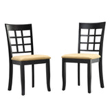 Homelegance By Top-Line Alejandro Black Wood Beige Microfiber Dining Chairs (Set of 2) Black Rubberwood