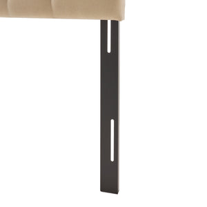 English Elm Christopher Knight Home® - Tufted Cloud-Shaped Upholstered Headboard Queen with Button Detail, Tall Solid Wood Frame & Metal Legs Beige 59024.00BEI