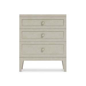 Bernhardt Bernhardt Cornelia Nightstand With 3 Soft-Close Drawers, Brushed Metal Inlays & Integrated Usb Charging Nebbia 24 W" x 19 D" x 29 H" 331228