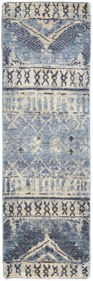 Feizy Rugs Palomar Hand-knotted Wool Rug - Luxurious Low Pile For High-traffic Areas, Stain & Fade Resistant Blue,Gray,Ivory Wool Pal6572fblu000i68