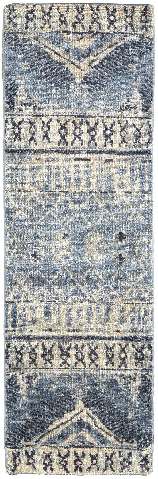 Feizy Rugs Palomar Hand-knotted Wool Rug - Luxurious Low Pile For High-traffic Areas, Stain & Fade Resistant Blue,Gray,Ivory Wool Pal6572fblu000i68