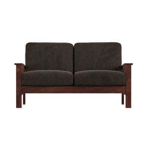 Homelegance By Top-Line Parcell Mission-Style Wood Loveseat Brown Rubberwood