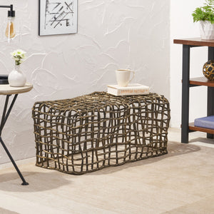English Elm Christopher Knight Home® - Bench Gold Aluminum Modern Accent Bench 39.5"L x 20"W x 18.5"H — Lightweight, Durable Entryway Seat 67029.00