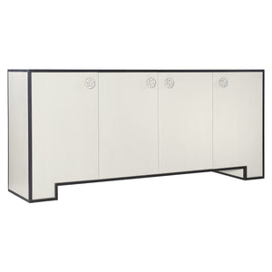 Bernhardt Bernhardt Silhouette Buffet With Two-Tone Eggshell & Onyx, Camellia Inlay Hardware, Soft-Close Doors 307134