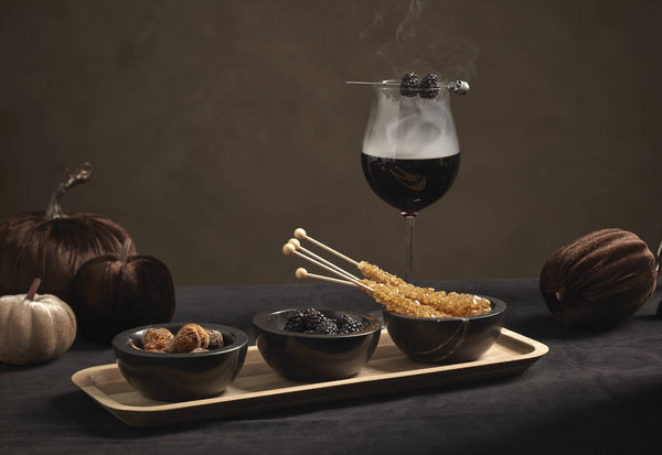 Lenox LX Collective Tray with 3 Dip Bowls Black, WHITE MARBLE,STONE 895306