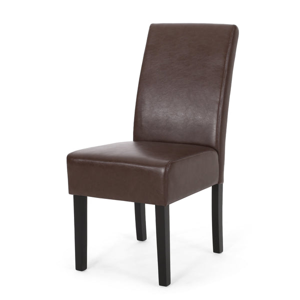 English Elm Dining Chair Set of 2 Upholstered Rubberwood Legs Minimalist Contemporary Seating 60162.00PUDBRN