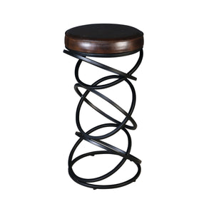 Porter Designs Polaris Leather Bar Stool - Modern Comfort With Striking Design For Contemporary Spaces Brown Leather 02-218-10-6796