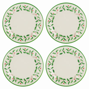 Lenox Holiday 4-Piece Melamine Dinner Plate Set Red & Green, IVORY MELAMINE 863669