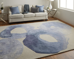 Feizy Rugs Any8887f Anya Modern Watercolor-inspired Hand-tufted Wool And Viscose Rug For Contemporary Spaces Blue,Ivory Wool,Viscose Any8887fblu000h00