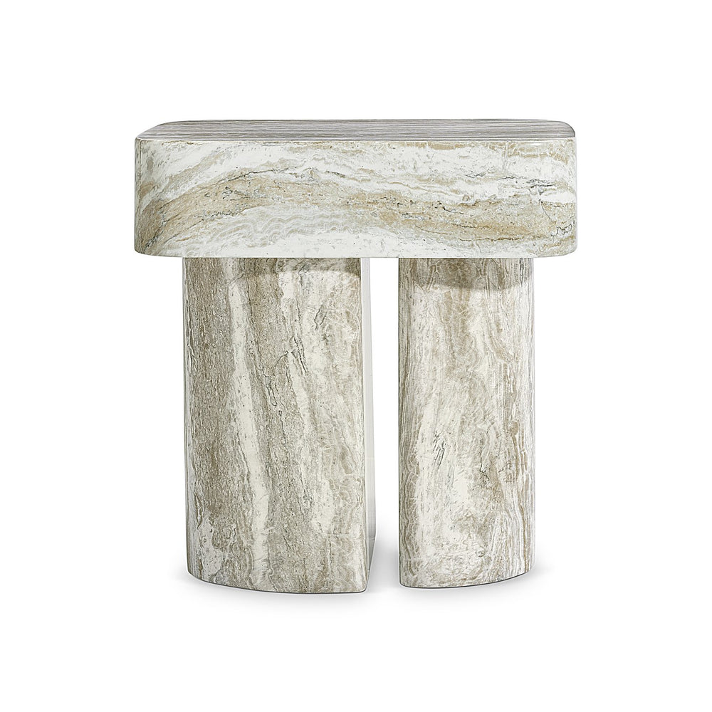 Bernhardt Bernhardt Arcadia Nightstand In Kalta Faux Stone Finish — Sculptural Totemic Base, Soft-Close Drawer, Adjustable Glides (29"H) 334230