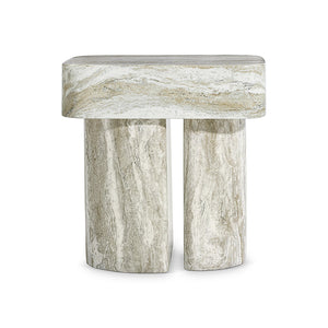 Bernhardt Bernhardt Arcadia Nightstand In Kalta Faux Stone Finish — Sculptural Totemic Base, Soft-Close Drawer, Adjustable Glides (29"H) 334230